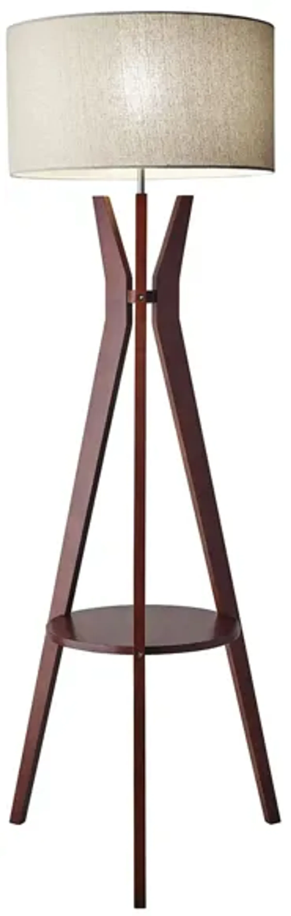 Bedford Floor Lamp w/ Shelf in Walnut by Adesso Inc