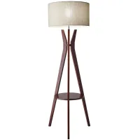 Bedford Floor Lamp w/ Shelf in Walnut by Adesso Inc