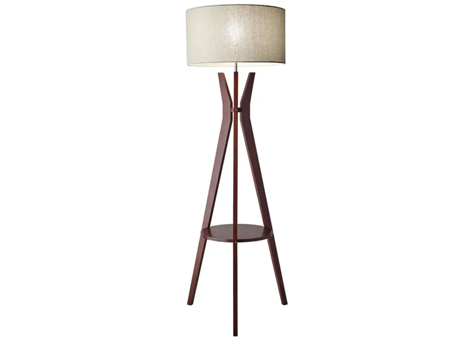 Bedford Floor Lamp w/ Shelf in Walnut by Adesso Inc