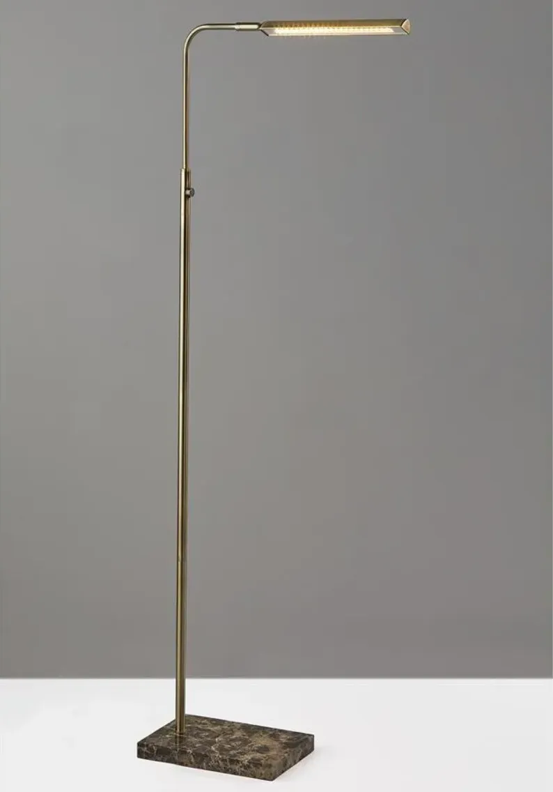 Reader LED Floor Lamp in Antique Brass by Adesso Inc