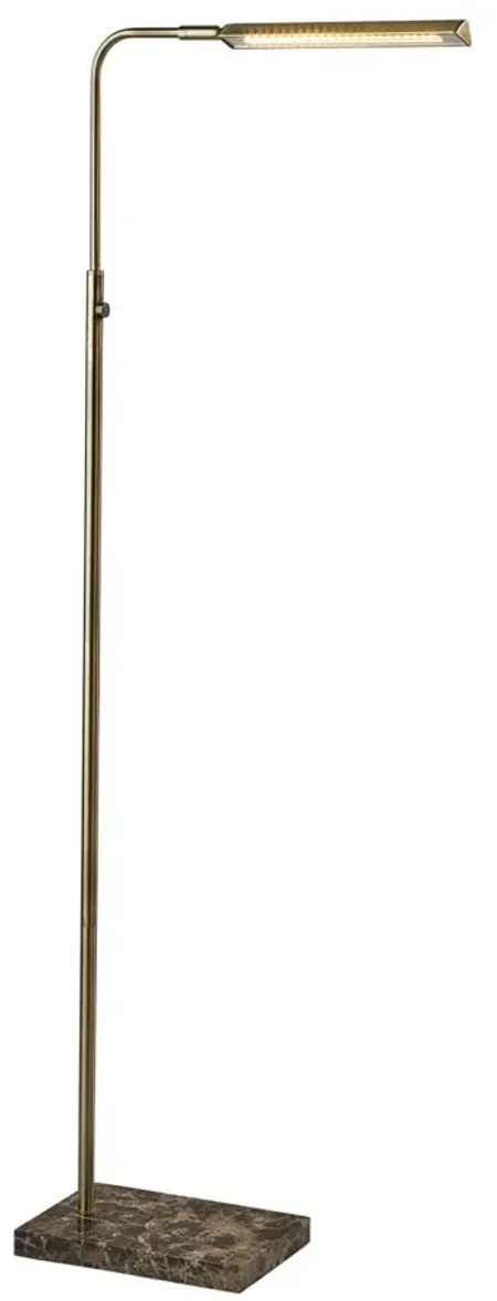Reader LED Floor Lamp in Antique Brass by Adesso Inc
