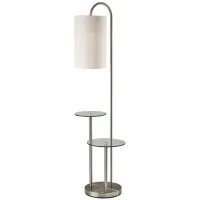 Leonard Shelf Floor Lamp in Brushed Steel by Adesso Inc