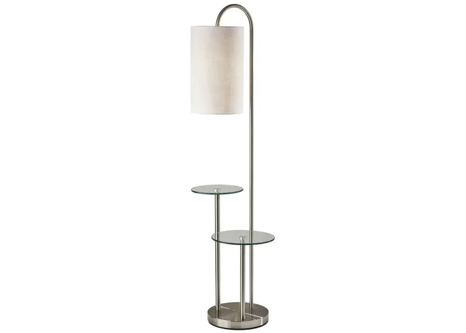 Leonard Shelf Floor Lamp in Brushed Steel by Adesso Inc