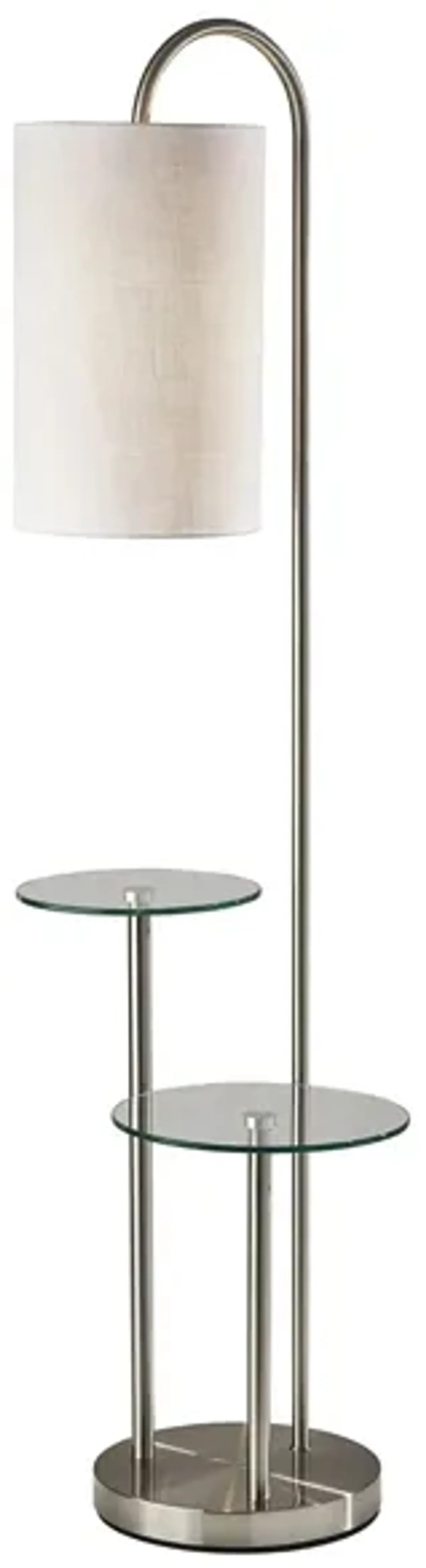 Leonard Shelf Floor Lamp in Brushed Steel by Adesso Inc