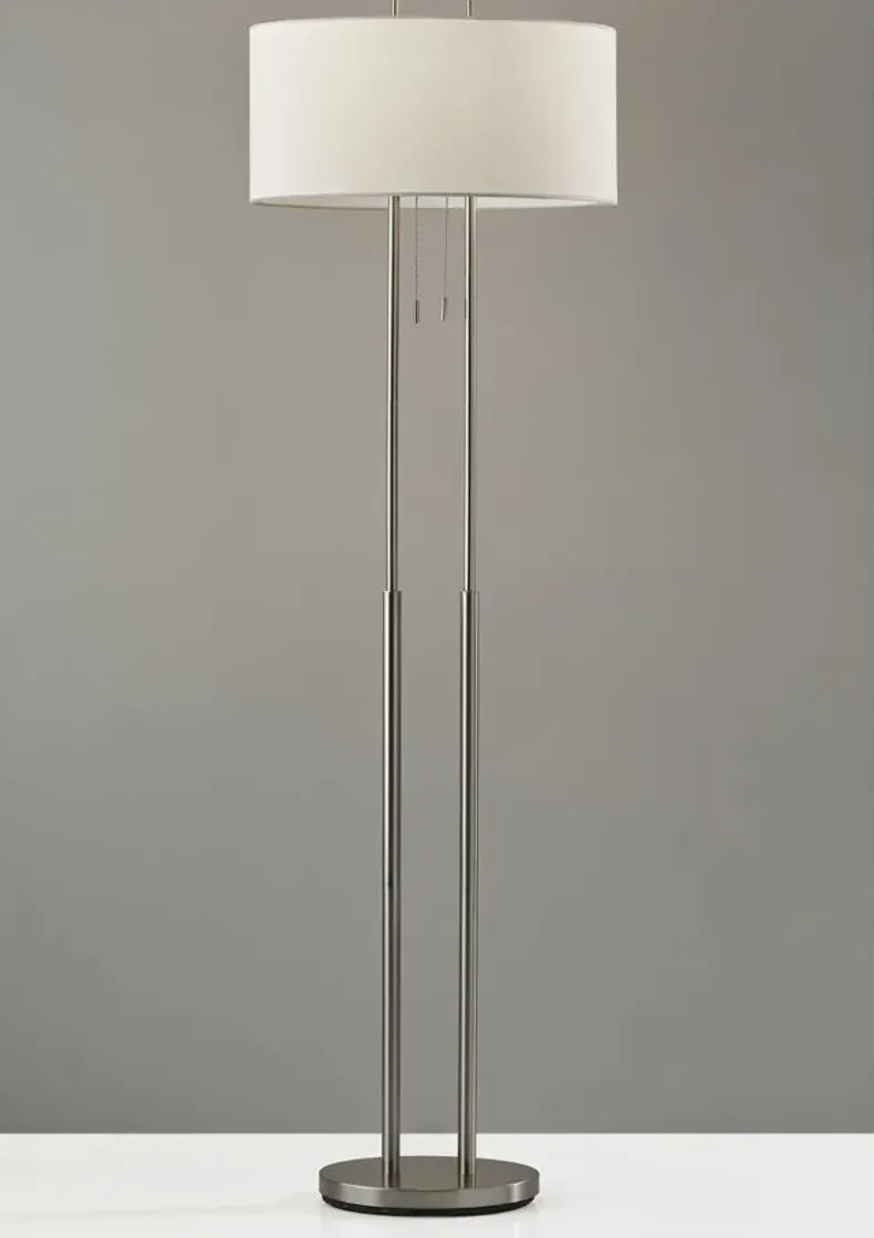 Duet Floor Lamp in Brushed Steel by Adesso Inc