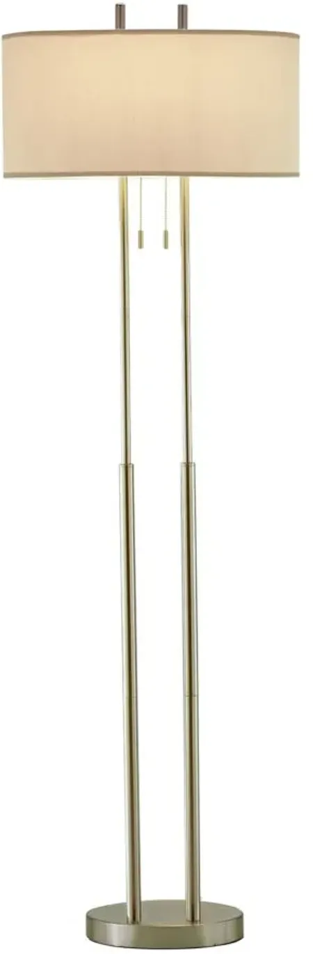 Duet Floor Lamp in Brushed Steel by Adesso Inc