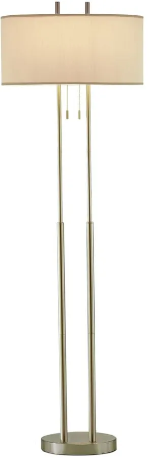 Duet Floor Lamp in Brushed Steel by Adesso Inc
