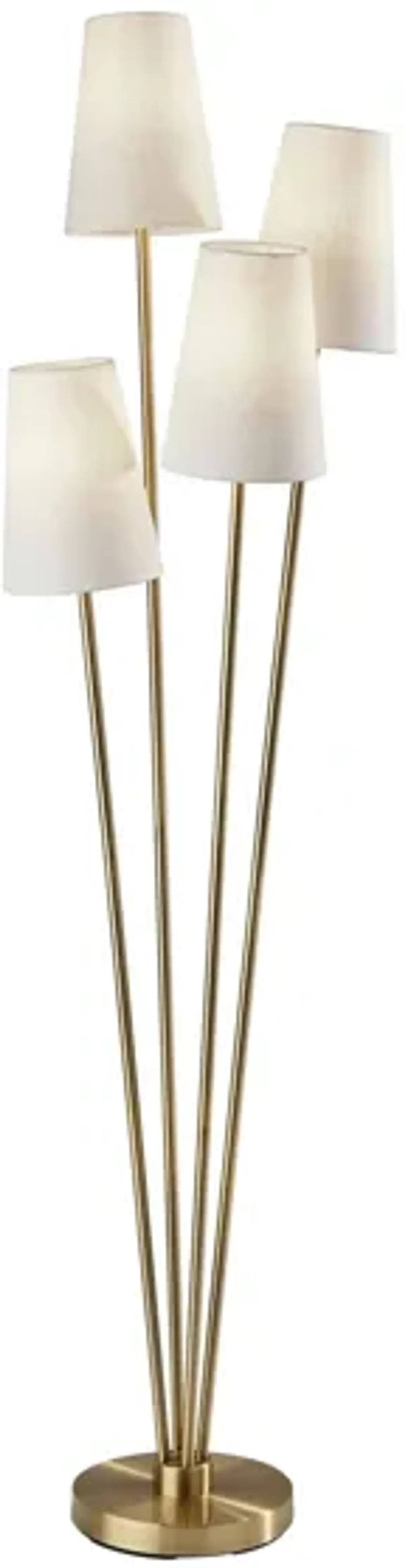 Wentworth Floor Lamp in Antiqued Brass with White Shade by Adesso Inc