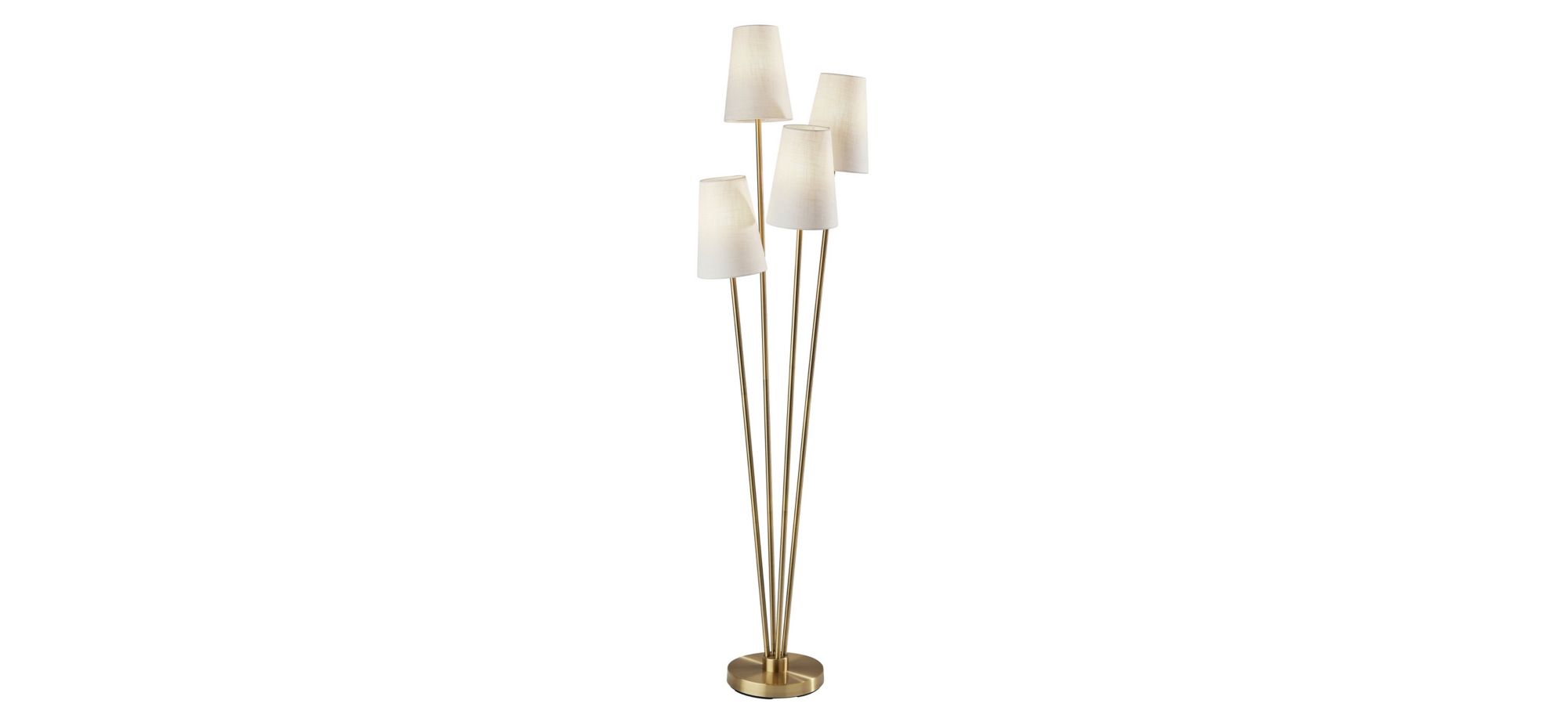 Wentworth Floor Lamp in Antiqued Brass with White Shade by Adesso Inc