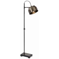 Bessemer Industrial Floor Lamp in Antiqued brass with black metal details by Uttermost