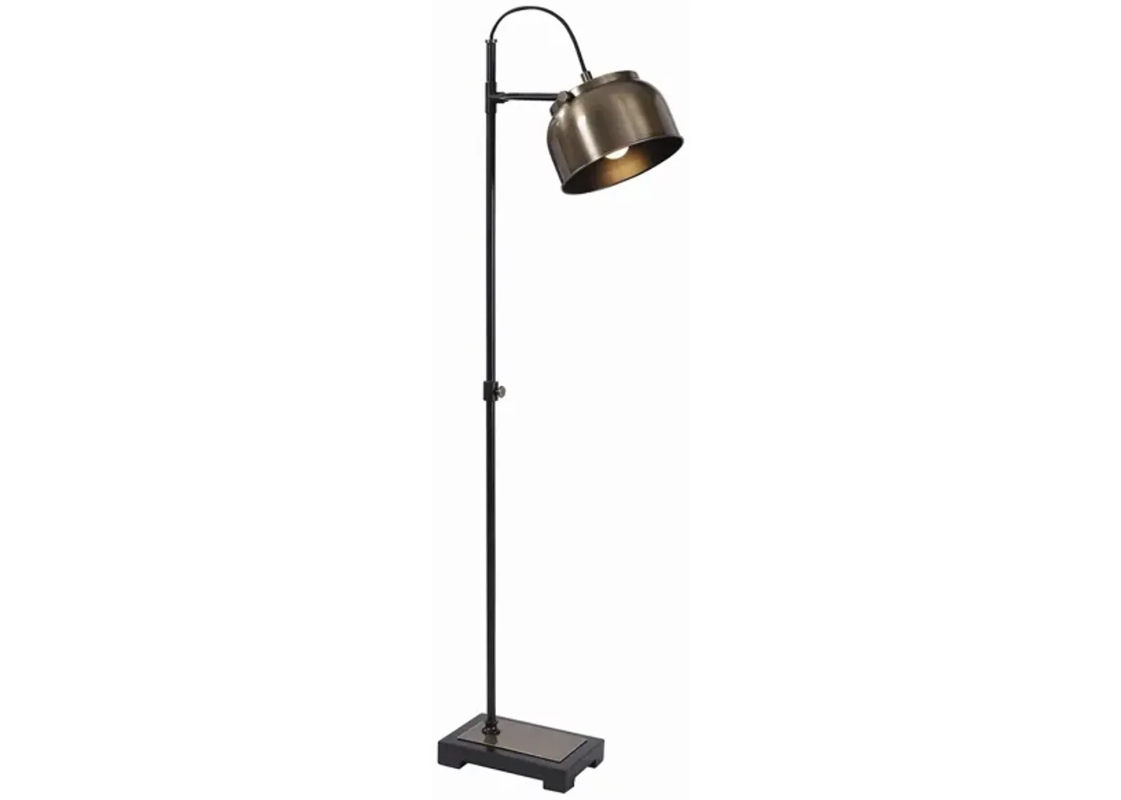 Bessemer Industrial Floor Lamp in Antiqued brass with black metal details by Uttermost