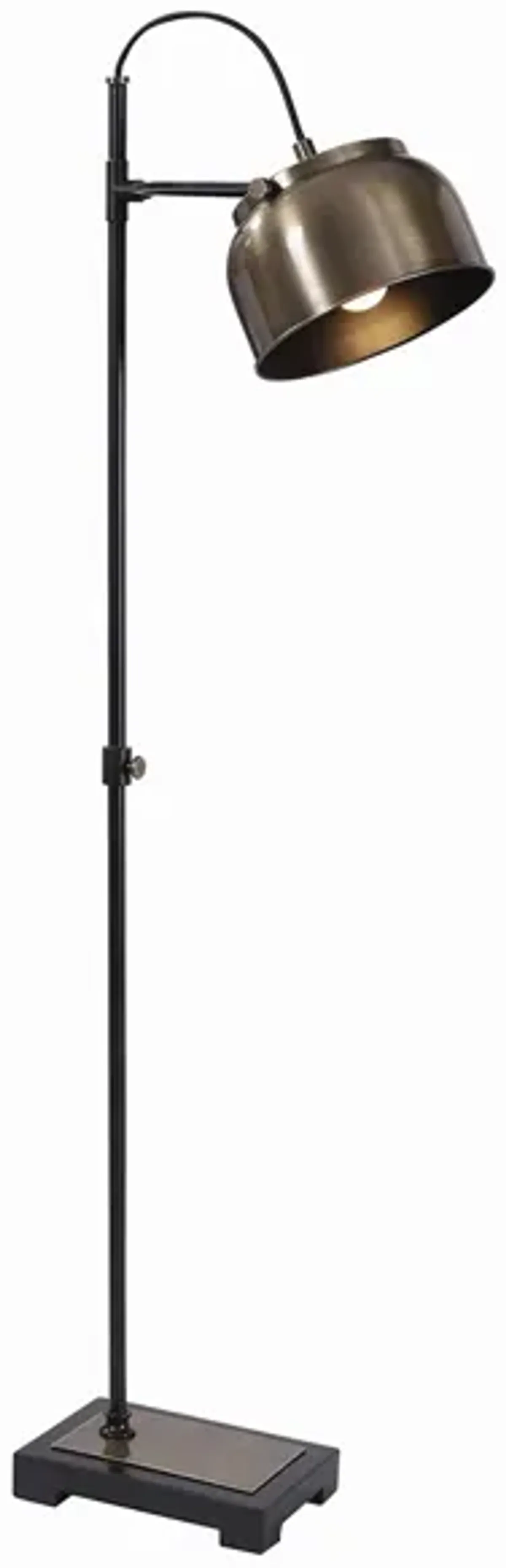 Bessemer Industrial Floor Lamp in Antiqued brass with black metal details by Uttermost