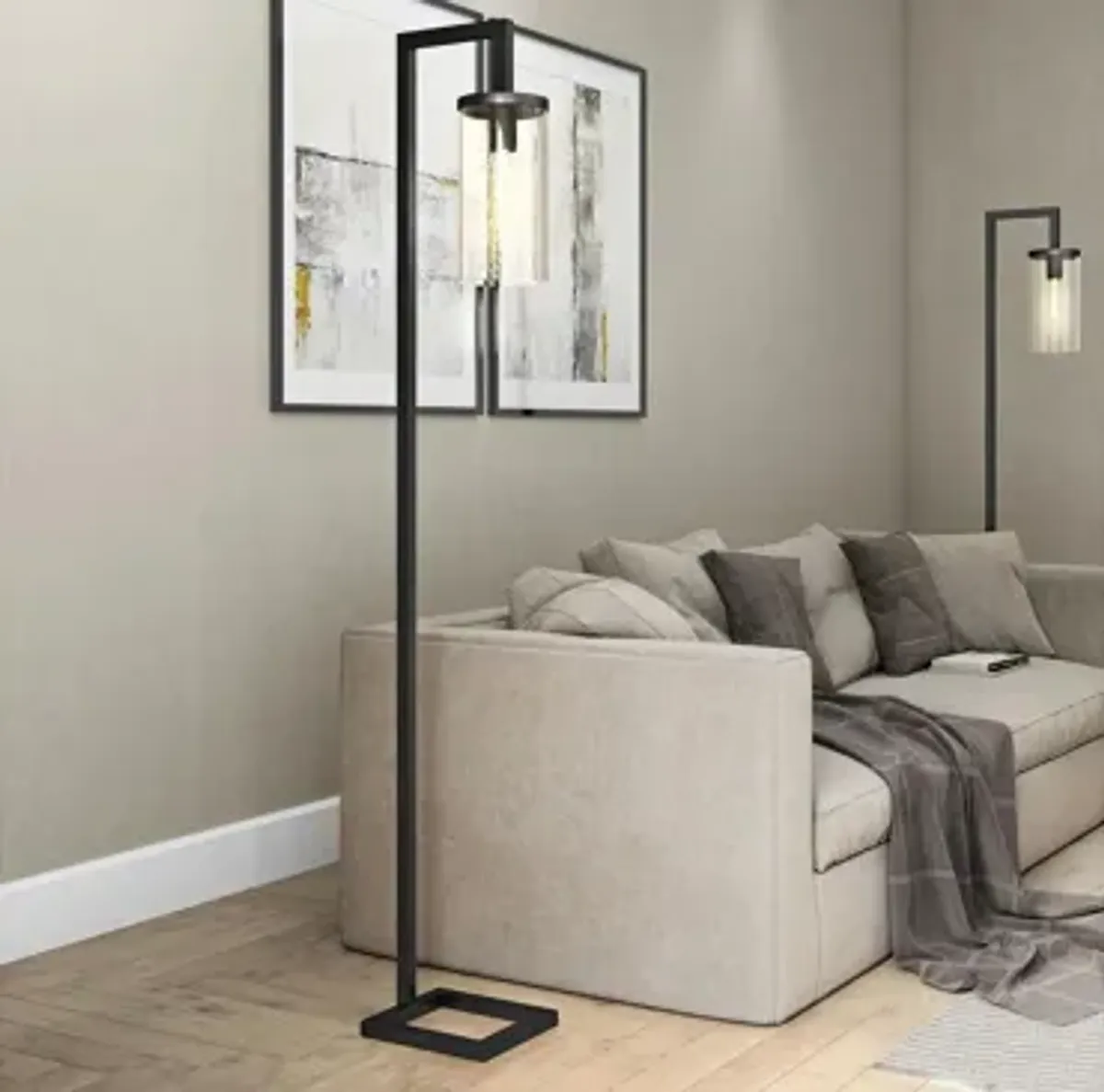 Ansa Seeded Glass Floor Lamp