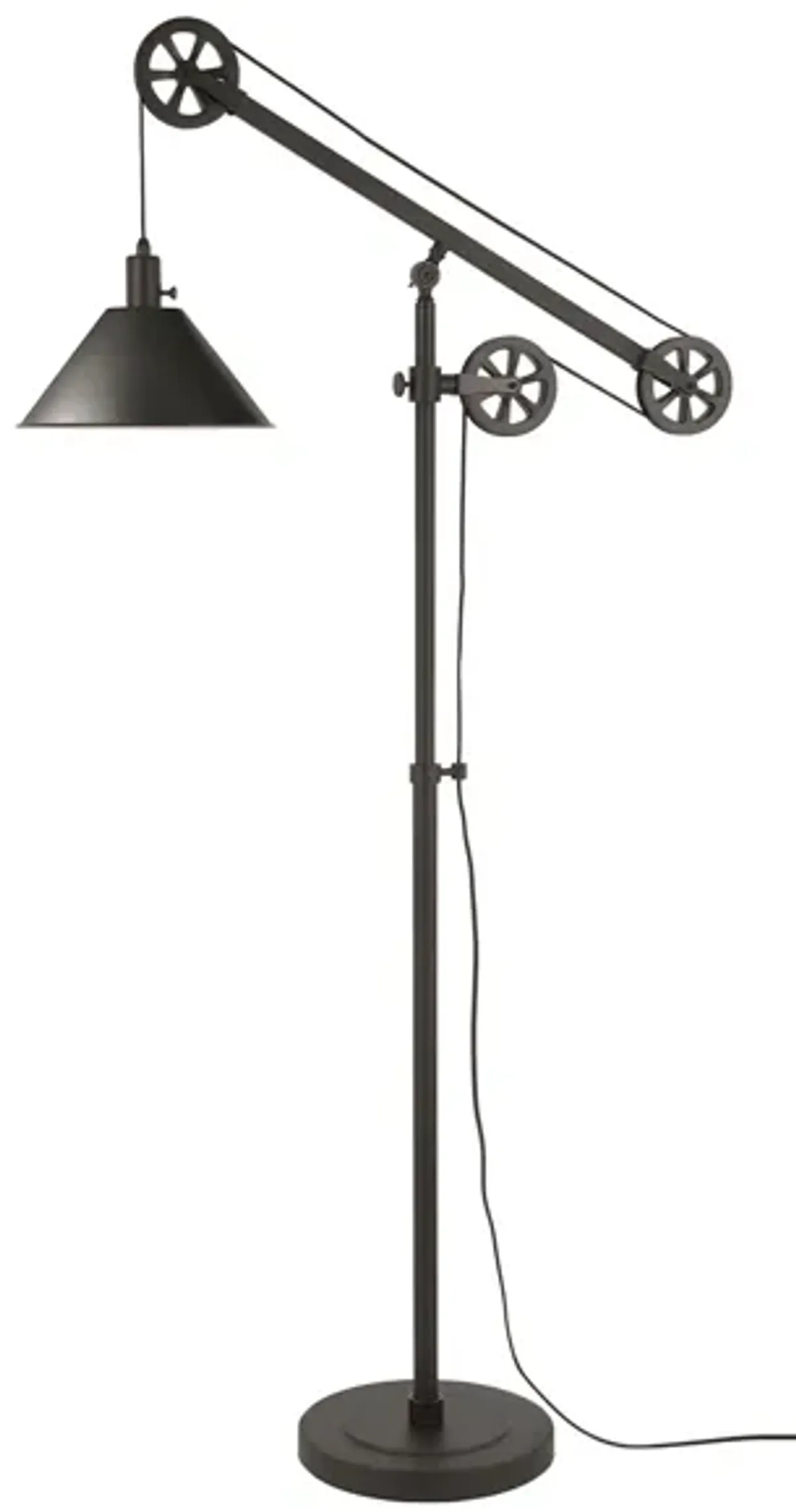 Costas Floor Lamp with Pulley System in Blackened Bronze by Hudson & Canal