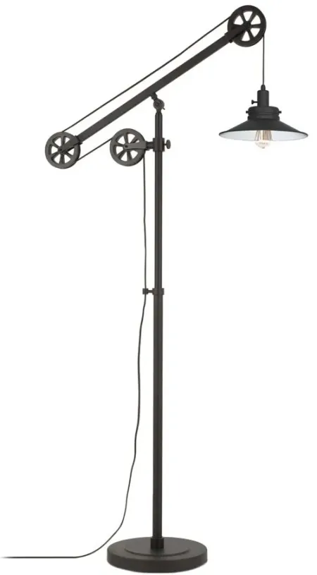 Costas Floor Lamp with Pulley System in Blackened Bronze by Hudson & Canal