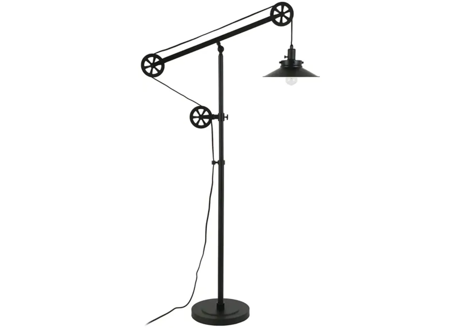 Costas Floor Lamp with Pulley System in Blackened Bronze by Hudson & Canal