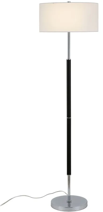 Cassius Floor Lamp in Matte Black/Polished Nickel by Hudson & Canal