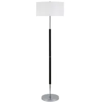 Cassius Floor Lamp in Matte Black/Polished Nickel by Hudson & Canal