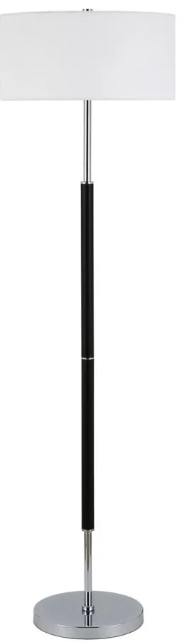 Cassius Floor Lamp in Matte Black/Polished Nickel by Hudson & Canal