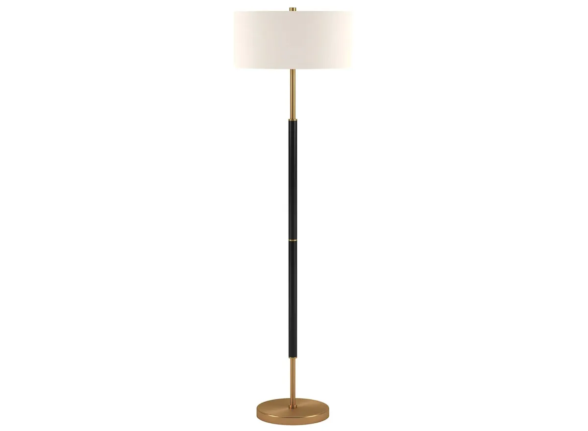 Cassius Floor Lamp in Matte Black/Brass by Hudson & Canal