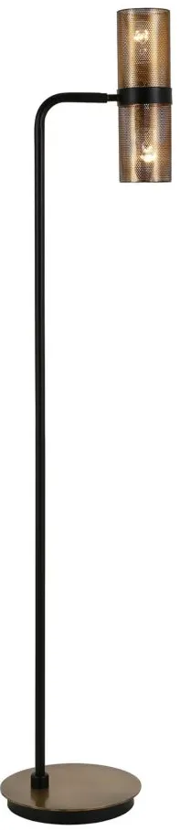 Rompa Floor Lamp in Matte Black/Brass by Hudson & Canal