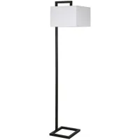 Lyssa Square Base Floor Lamp in Blackened Bronze by Hudson & Canal