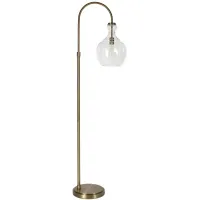 Nadire Seeded Glass Arc Floor Lamp in Brass by Hudson & Canal