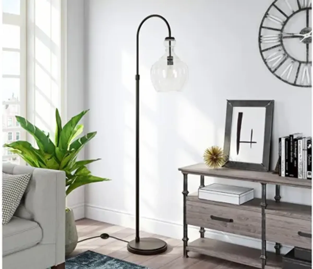 Nadire Seeded Glass Arc Floor Lamp