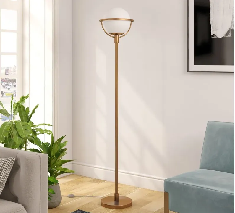 Limbani Globe & Stem Floor Lamp in Brass by Hudson & Canal