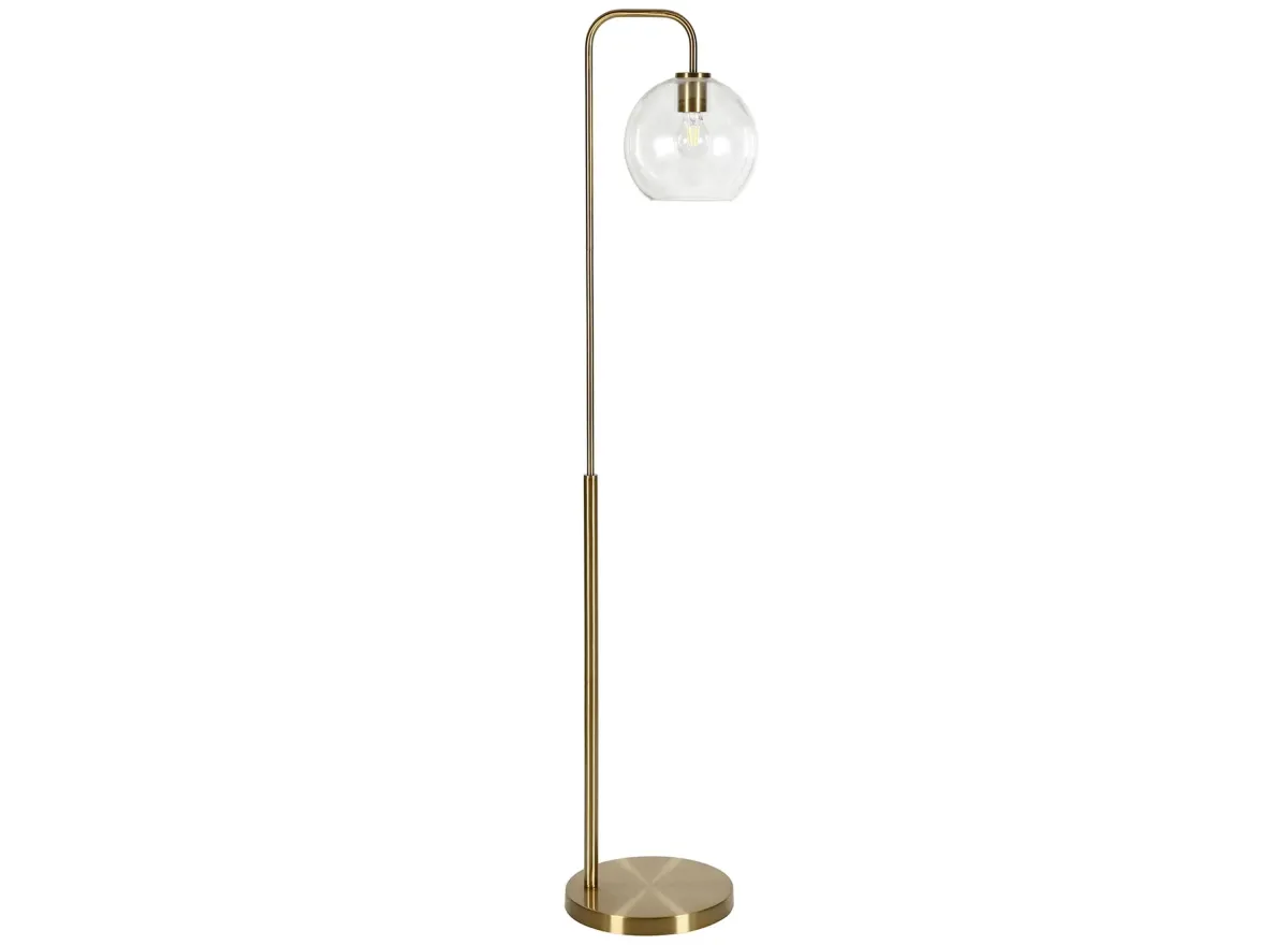 Hannes Arc Floor Lamp in Brass by Hudson & Canal