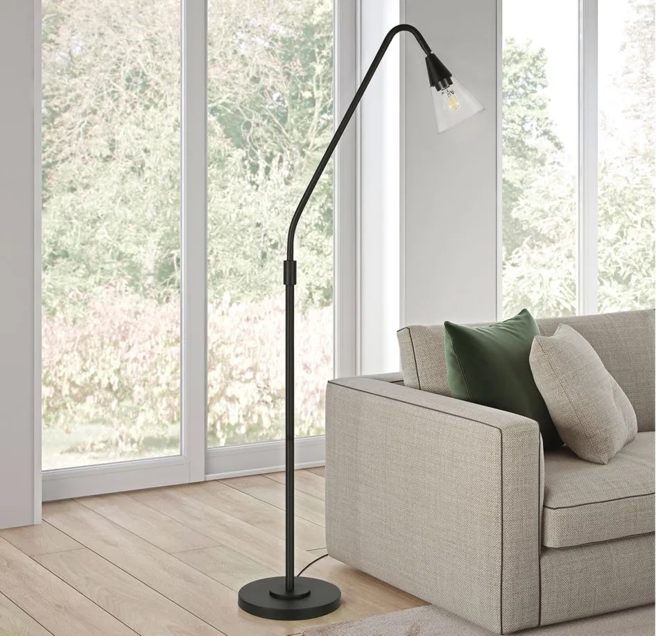 Helios Arc Floor Lamp in Blackened Bronze by Hudson & Canal