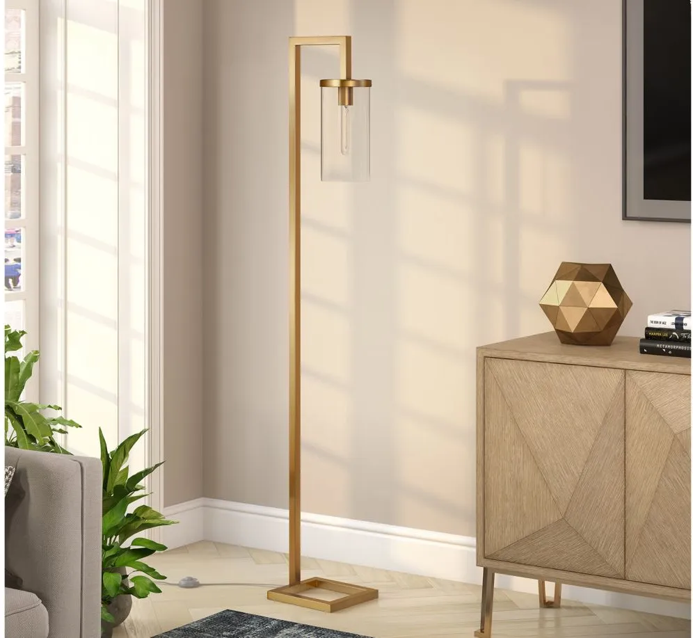 Ansa Floor Lamp in Brass by Hudson & Canal