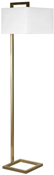 Lyssa Square Base Floor Lamp in Brass by Hudson & Canal