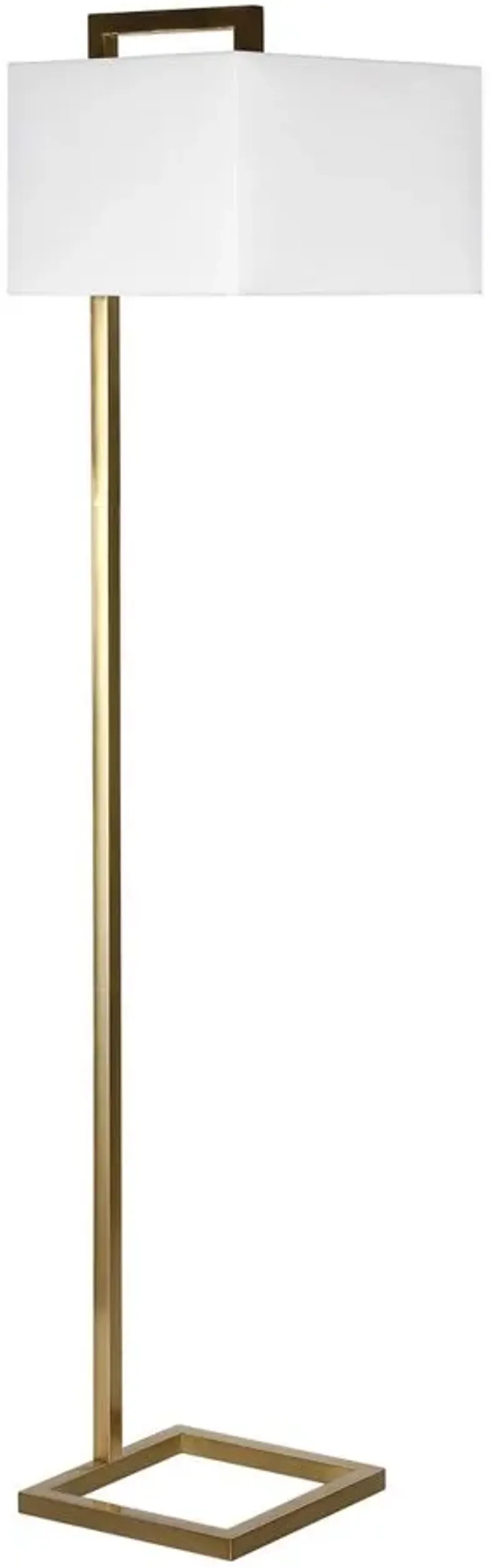 Lyssa Square Base Floor Lamp in Brass by Hudson & Canal