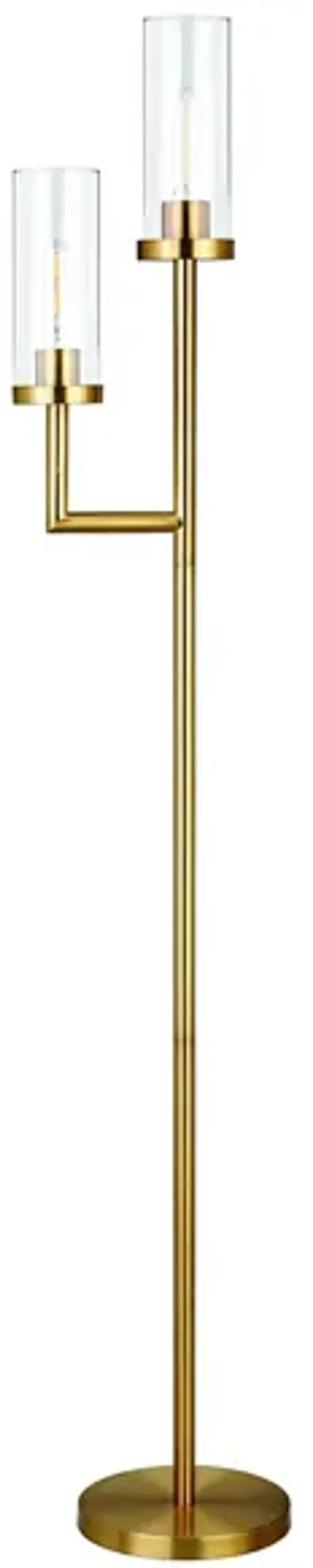 Amir Torchiere Floor Lamp in Brass by Hudson & Canal