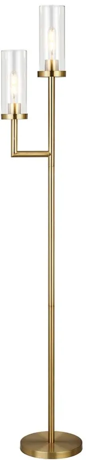 Amir Torchiere Floor Lamp in Brass by Hudson & Canal