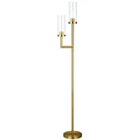 Amir Torchiere Floor Lamp in Brass by Hudson & Canal