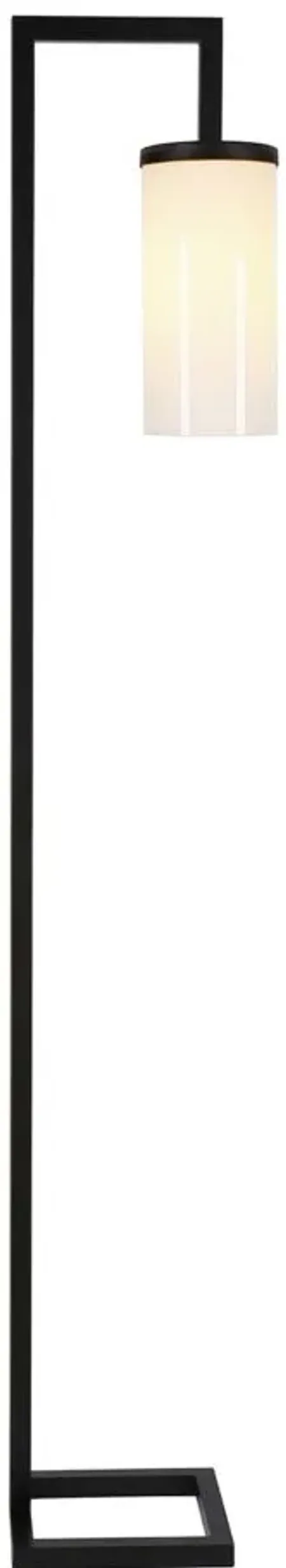 Ansa White Cylinder Floor Lamp in Blackened Bronze by Hudson & Canal