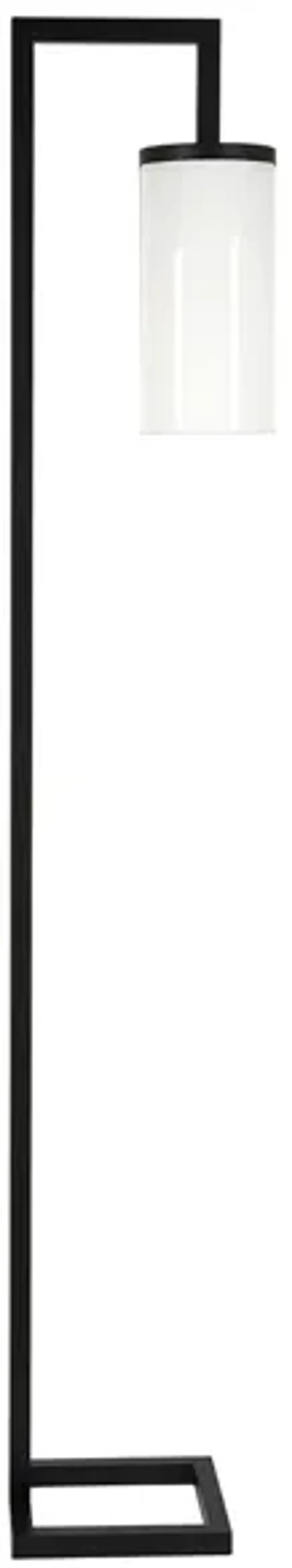 Ansa White Cylinder Floor Lamp in Blackened Bronze by Hudson & Canal