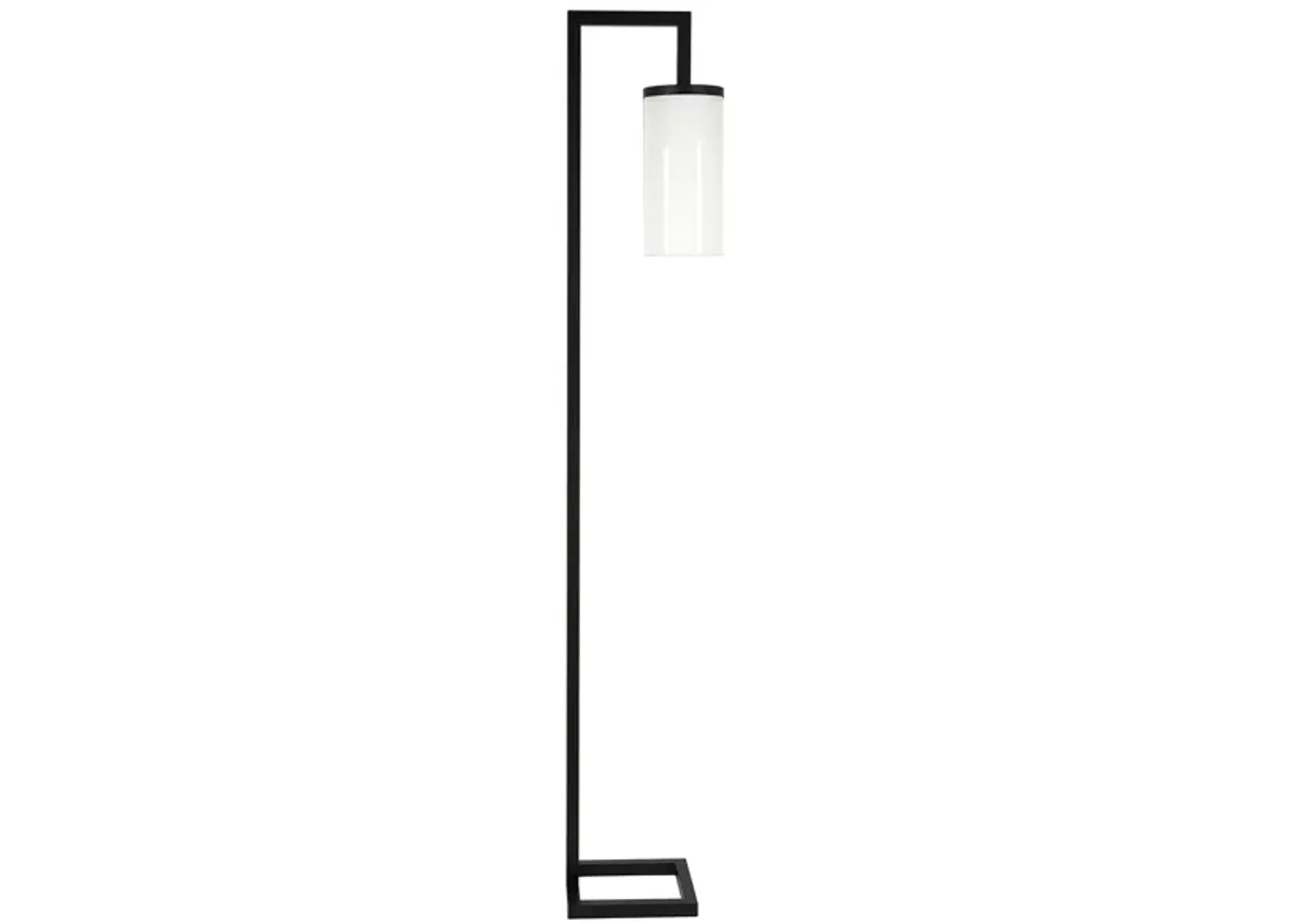 Ansa White Cylinder Floor Lamp in Blackened Bronze by Hudson & Canal