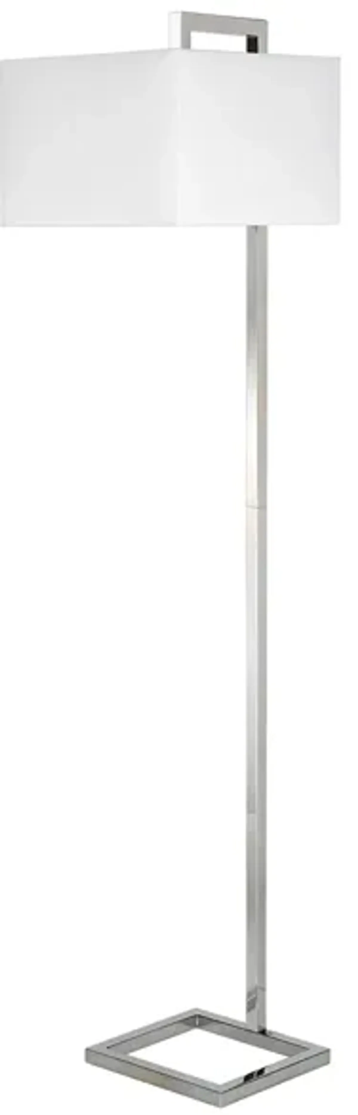 Lyssa Square Base Floor Lamp in Polished Nickel by Hudson & Canal