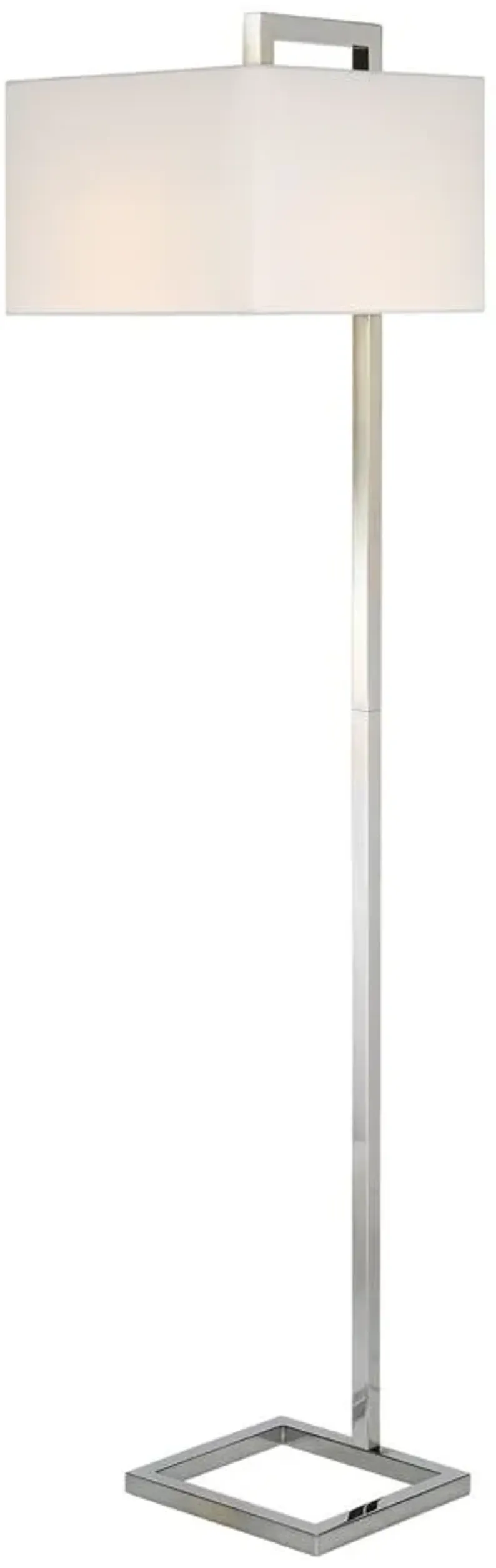 Lyssa Square Base Floor Lamp in Polished Nickel by Hudson & Canal