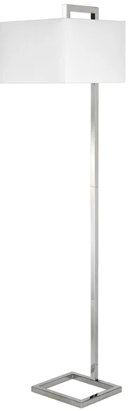 Lyssa Square Base Floor Lamp in Polished Nickel by Hudson & Canal