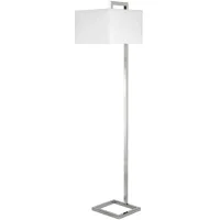 Lyssa Square Base Floor Lamp in Polished Nickel by Hudson & Canal