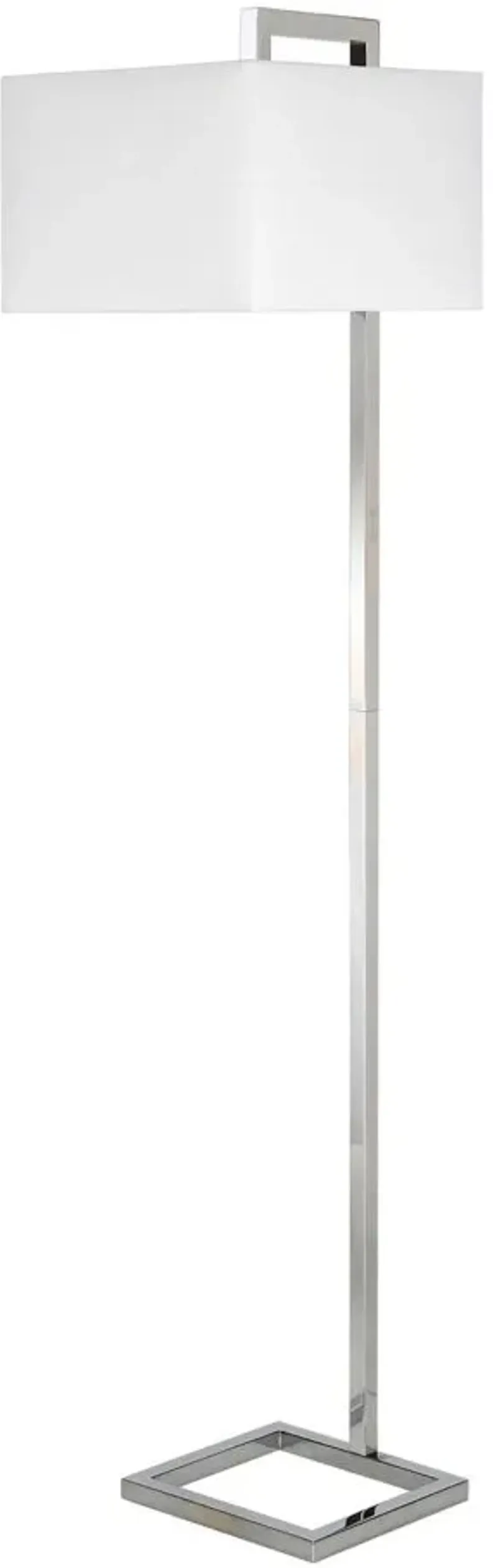 Lyssa Square Base Floor Lamp in Polished Nickel by Hudson & Canal