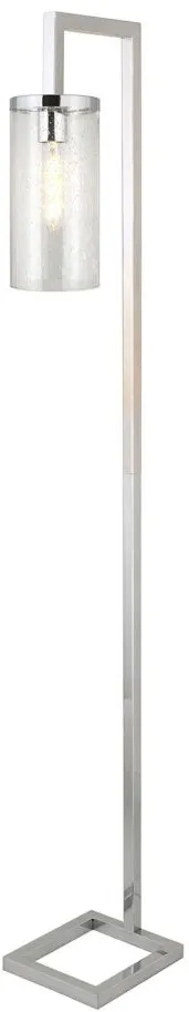 Ansa Seeded Glass Floor Lamp in Polished Nickel by Hudson & Canal