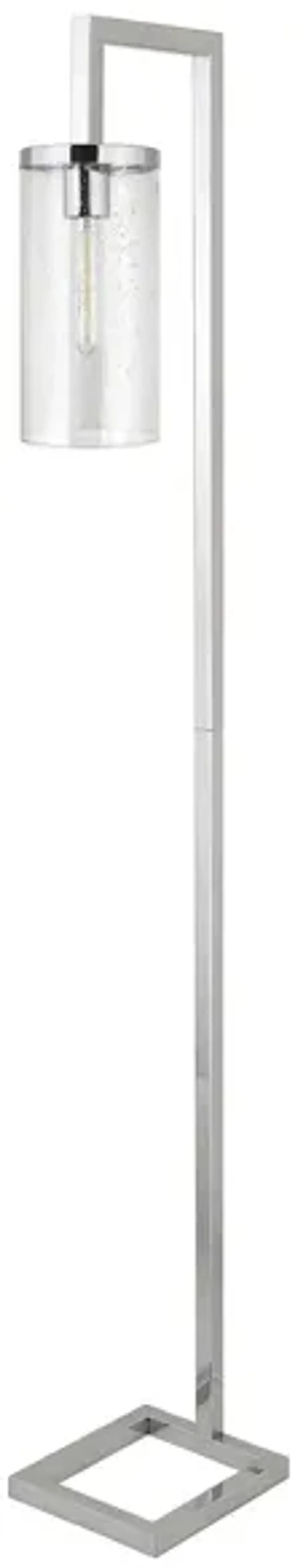 Ansa Seeded Glass Floor Lamp in Polished Nickel by Hudson & Canal