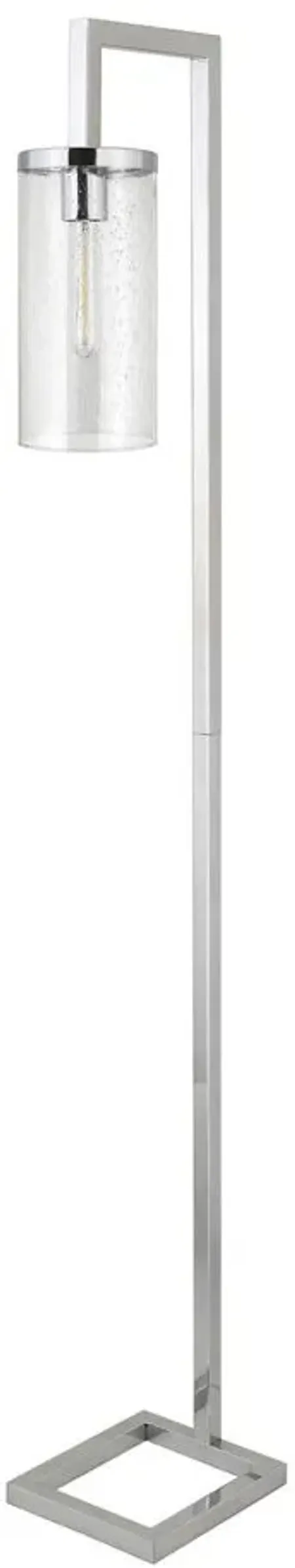 Ansa Seeded Glass Floor Lamp in Polished Nickel by Hudson & Canal