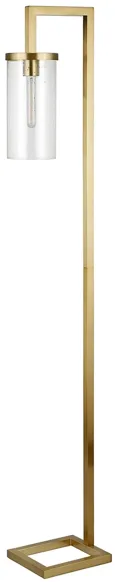 Ansa Seeded Glass Floor Lamp in Brass by Hudson & Canal