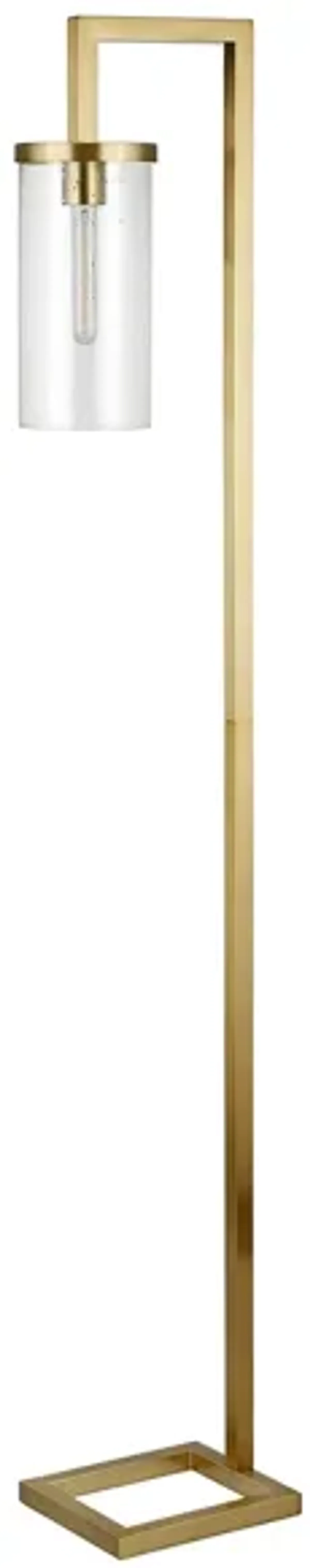 Ansa Seeded Glass Floor Lamp in Brass by Hudson & Canal